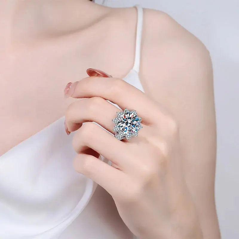 10 Carat Moissanite Ring for Women Crystalstile