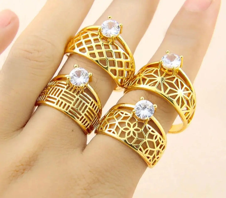 18k Gold Plated Couple Rings Crystalstile