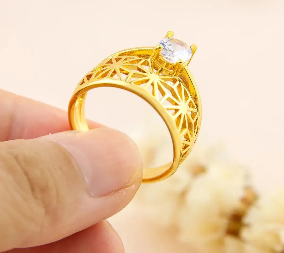 18k Gold Plated Couple Rings Crystalstile