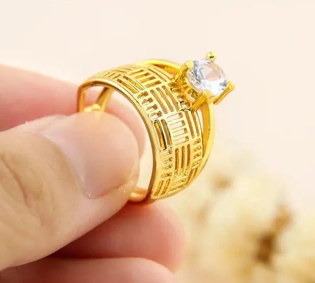 18k Gold Plated Couple Rings Crystalstile