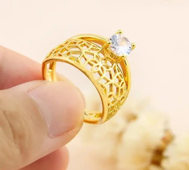 18k Gold Plated Couple Rings Crystalstile