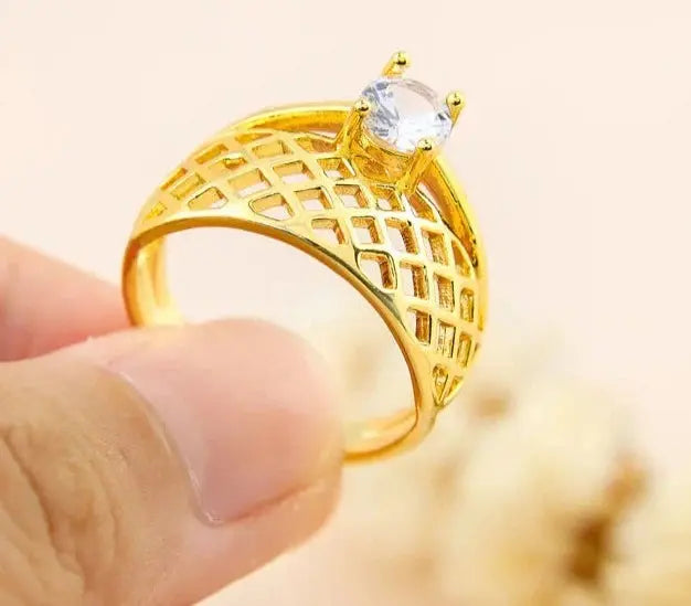 18k Gold Plated Couple Rings Crystalstile