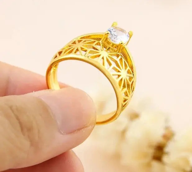 18k Gold Plated Couple Rings Crystalstile