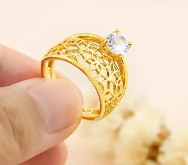 18k Gold Plated Couple Rings Crystalstile