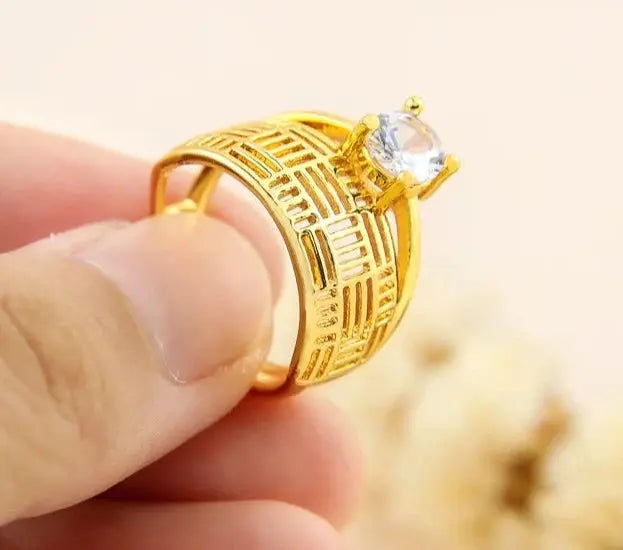 18k Gold Plated Couple Rings Crystalstile