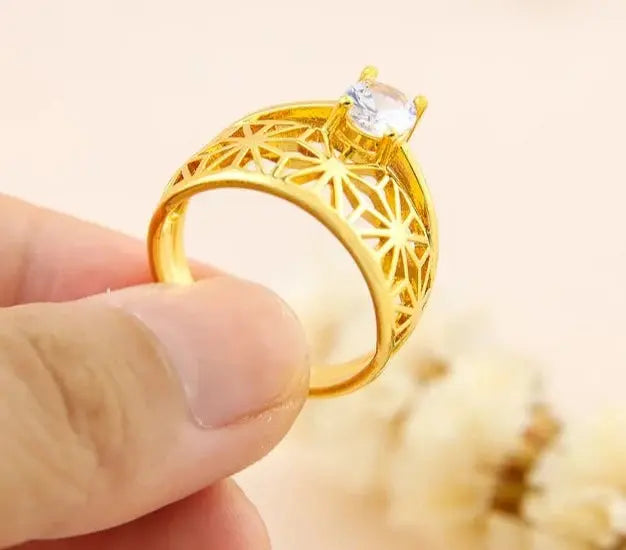 18k Gold Plated Couple Rings Crystalstile