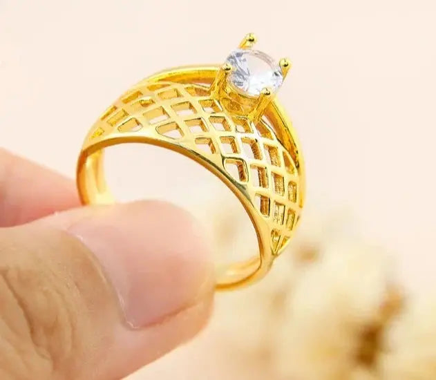 18k Gold Plated Couple Rings Crystalstile