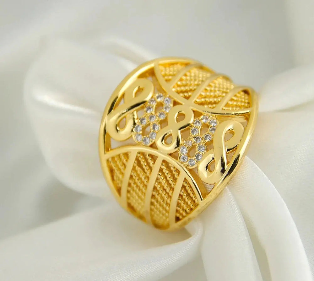 21k Gold Plated Zircon Ring Crystalstile