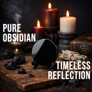 Polished natural black obsidian mirror product details