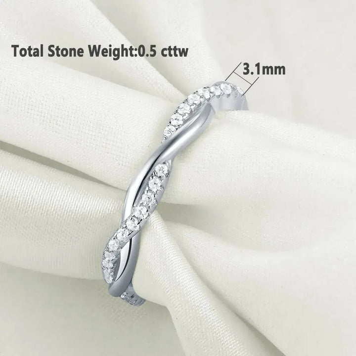 925 Sterling Silver Wedding Ring for Women Crystalstile