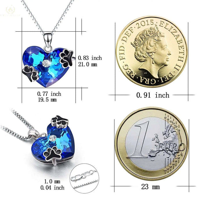 Blue Crystal Pendant 925 Silver Necklace - Crystalstile