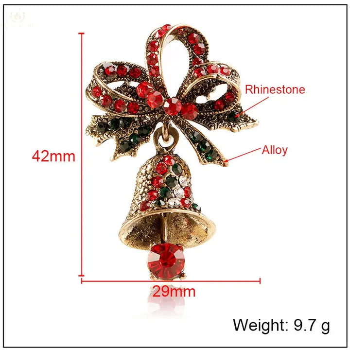 Creative holiday brooch bell brooch Crystalstile