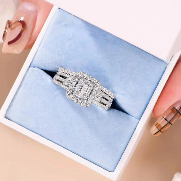 Emerald Cut Cubic Zirconia Bridal Set Crystalstile