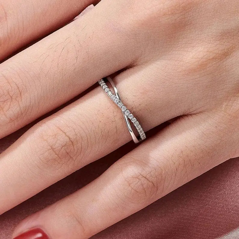 Engagement Rings, 925 Sterling Silver New Trend Stacking Infinity - Crystalstile