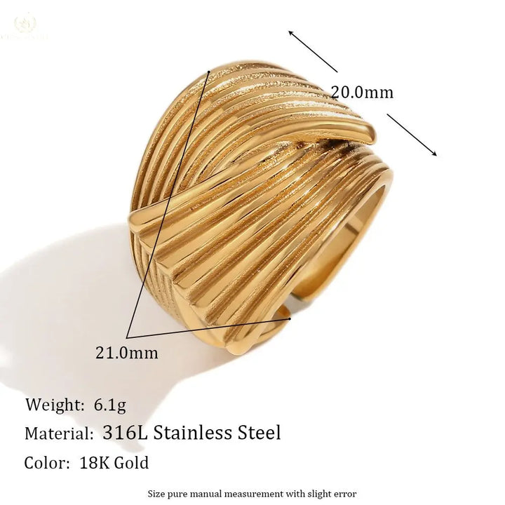 Geometric Fan-Shaped Stripe Cross Ring Crystalstile