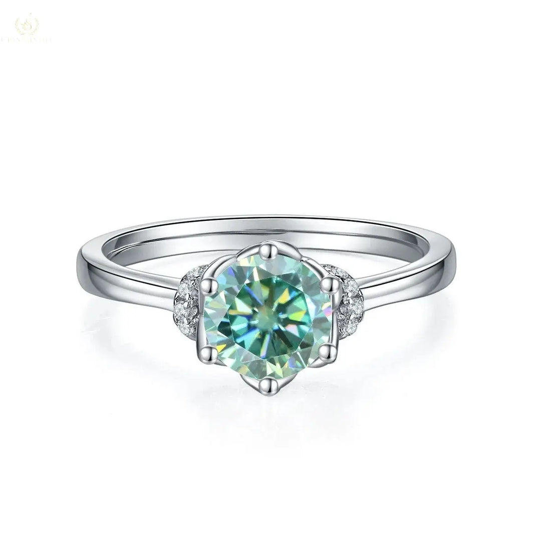 Green Moissanite Ring - Crystalstile