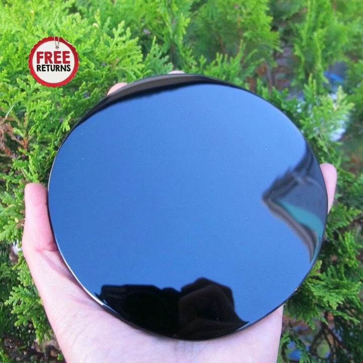 High-Quality Natural Black Obsidian Scrying Mirror, Healing Crystals - Crystalstile