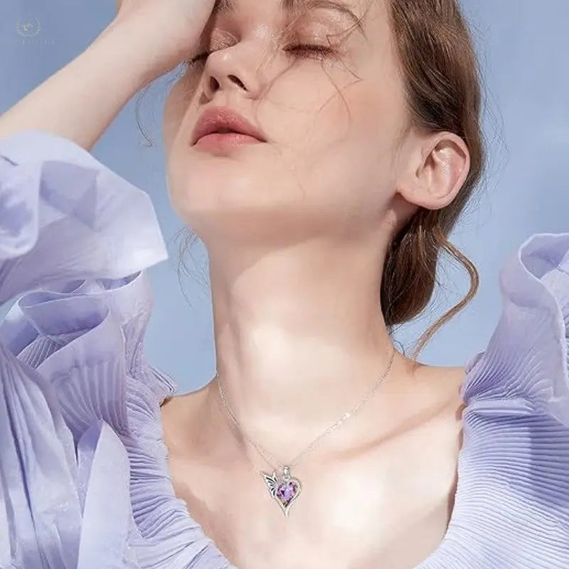 High-grade Design Purple Butterfly Love Crystal Diamond Necklace Crystalstile