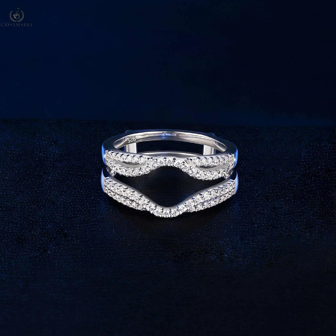 Hollow Enhancer Wedding Ring - Crystalstile