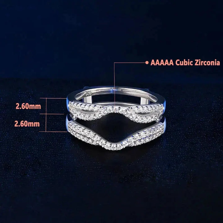 Hollow Enhancer Wedding Ring - Crystalstile