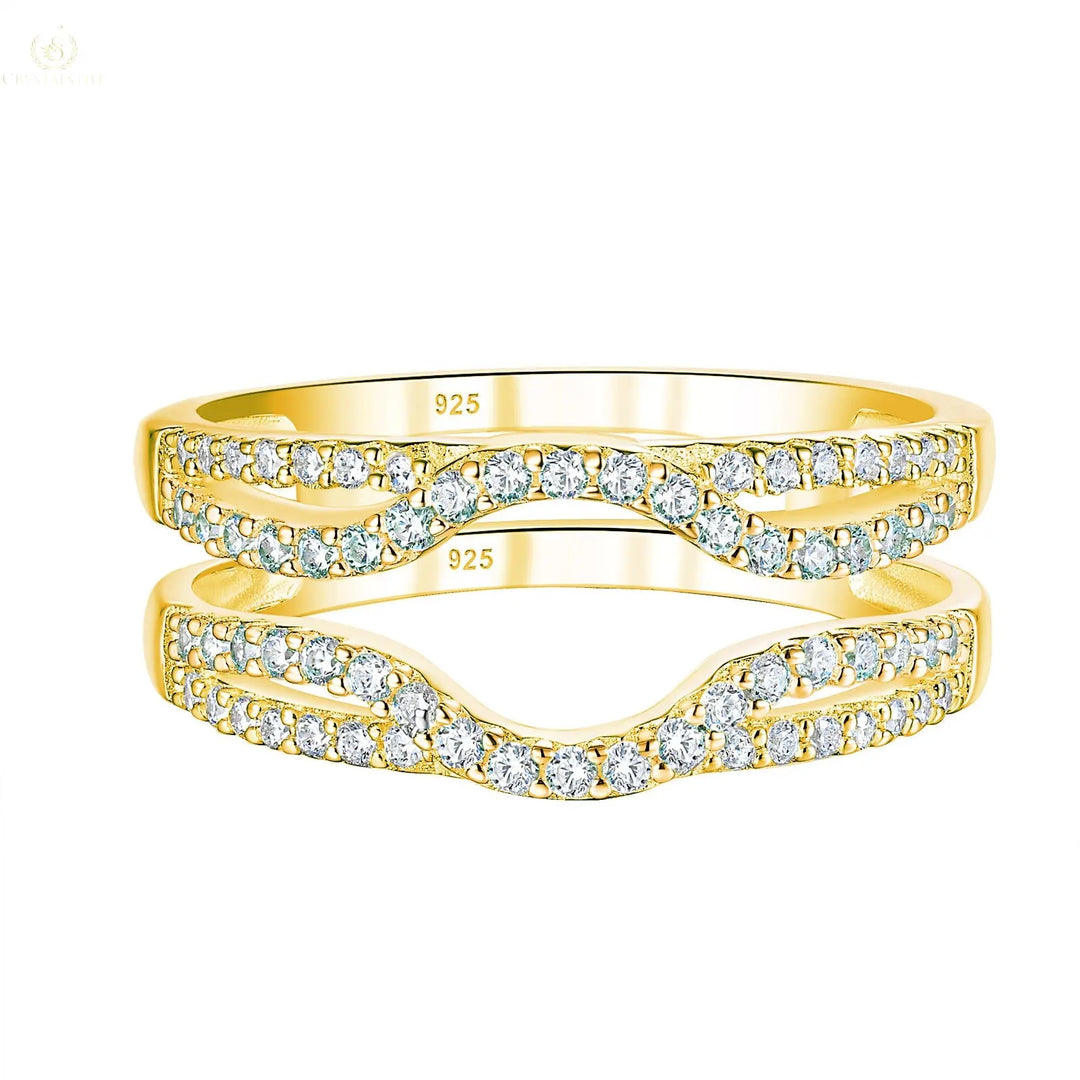 Hollow Enhancer Wedding Ring - Crystalstile