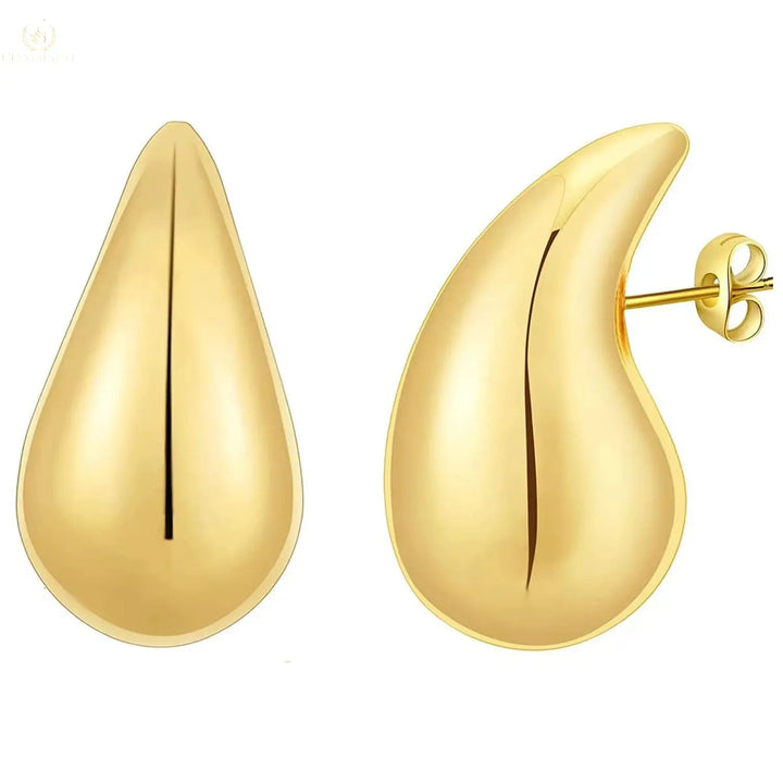 Large Gold Teardrop earrings Crystalstile