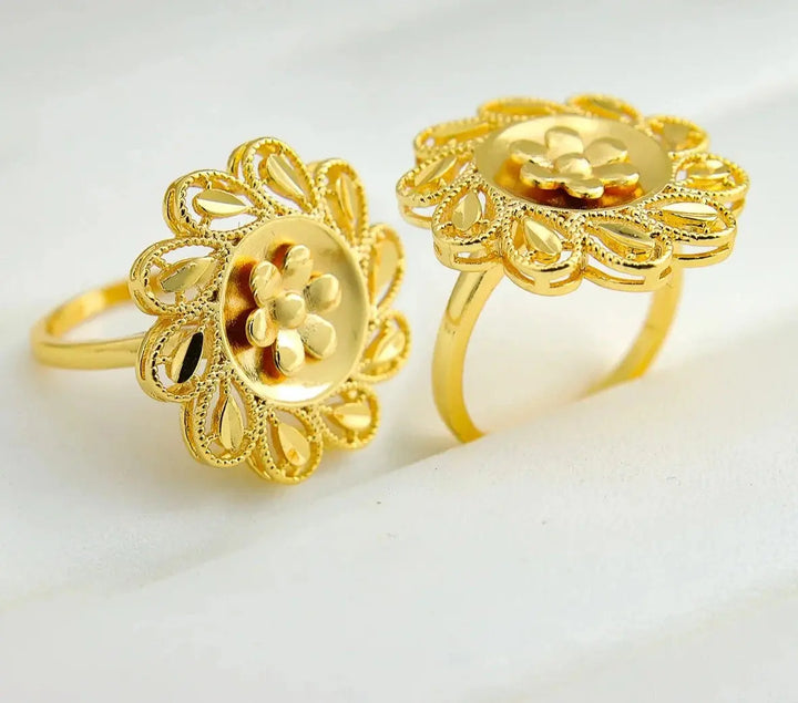 Luxury Couple Rings, 18k Gold Plated Crystalstile