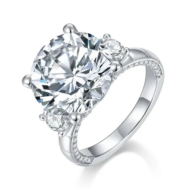 Moissanite Engagement Ring 13mm 8 Carat Crystalstile