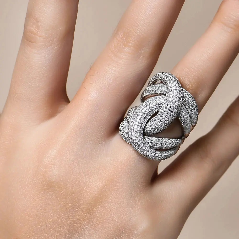 Moissanite Engagement Rings - Design D Color, 925 Sterling Silver Crystalstile