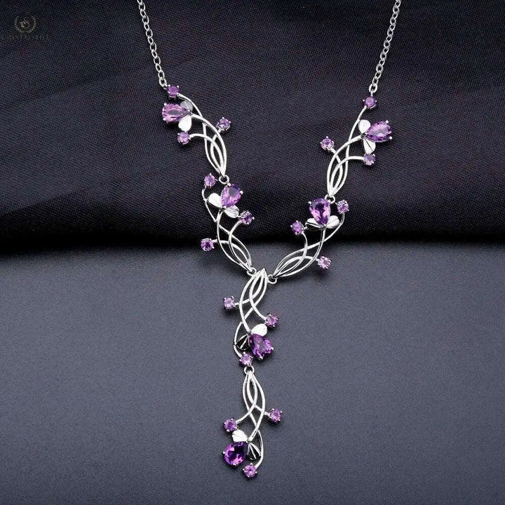 Natural Amethyst Bridal Necklace - Crystalstile