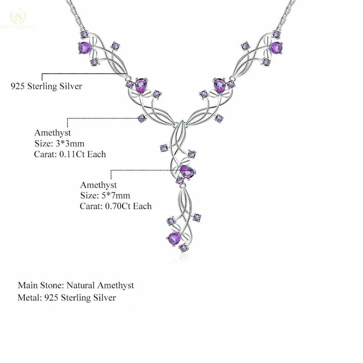 Natural Amethyst Bridal Necklace - Crystalstile