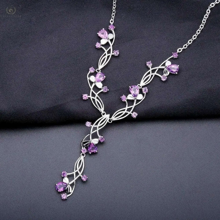 Natural Amethyst Bridal Necklace - Crystalstile