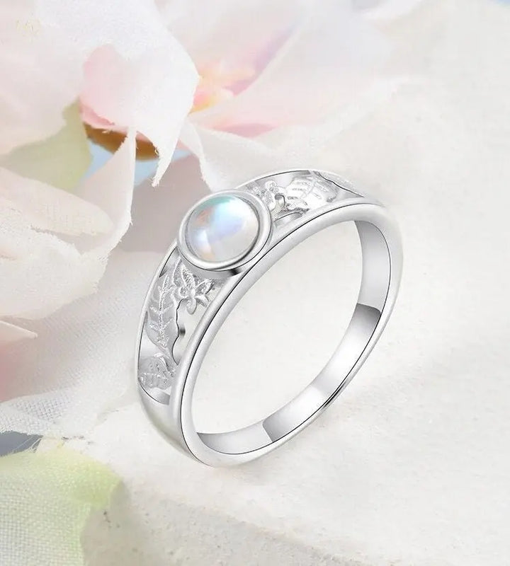 Natural Moonstone Ring, 925 Sterling Silver Moonstone Ring - Crystalstile