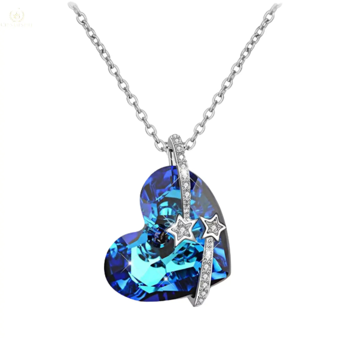 Ocean Heart Love Crystal Necklace Crystalstile