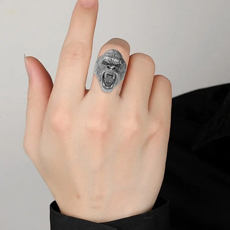 Punk Cool Men's Classic Gorilla Rings - Crystalstile