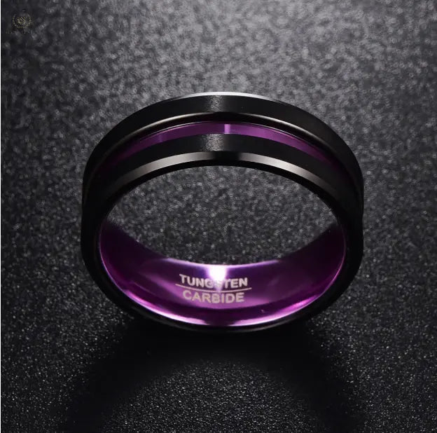 Purple party ring Groove ring - Crystalstile