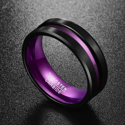 Purple party ring Groove ring - Crystalstile