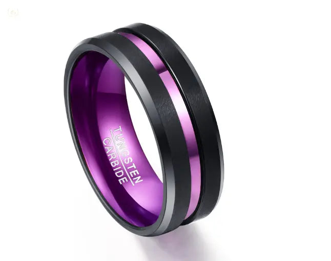 Purple party ring Groove ring - Crystalstile