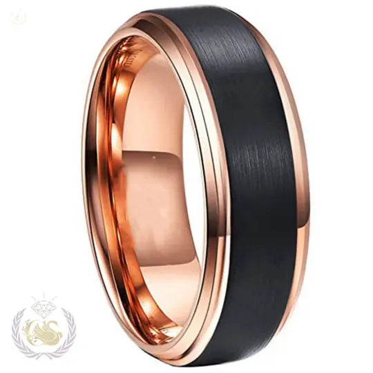 Rose Gold Plated Tungsten Carbide Rings for Men - Crystalstile