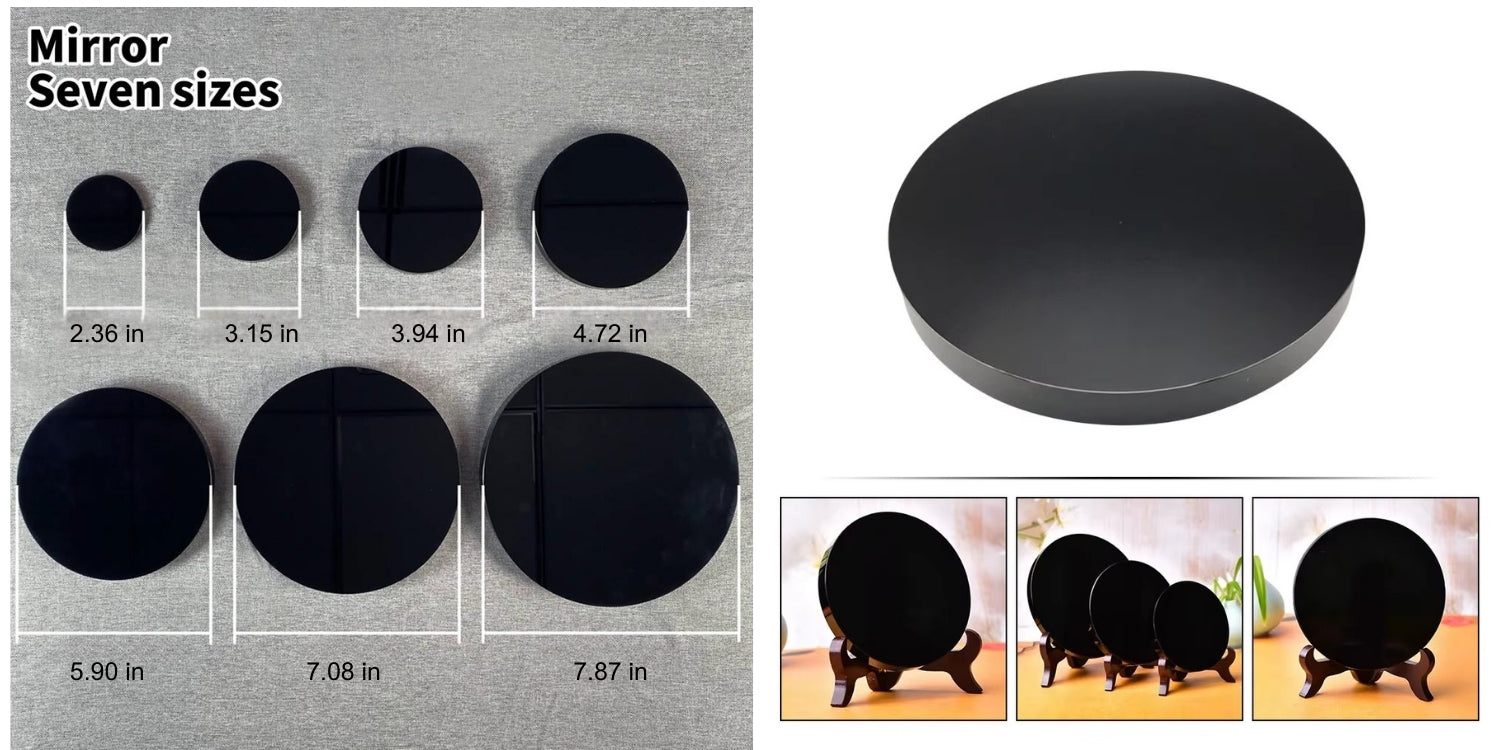 Scrying Mirror, High-Quality Black Obsidian Mirror