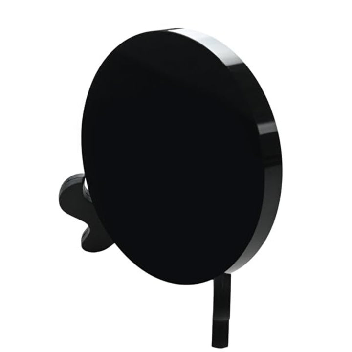 Side view of the Scrying Mirror - Obsidian Glass, 4.72 in, showcasing its polished surface and round design