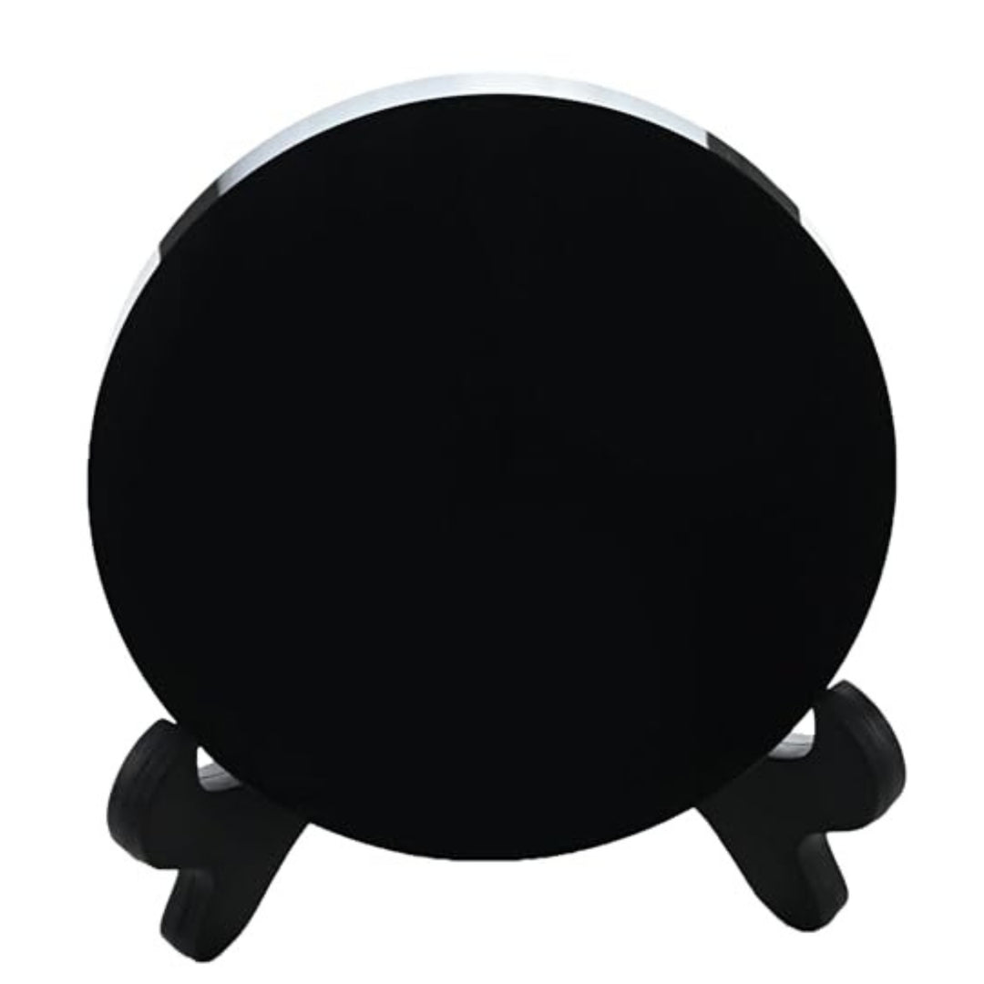 Top view of the Obsidian Mirror Mystic Crystals, showcasing its polished obsidian surface for energy work and rituals.