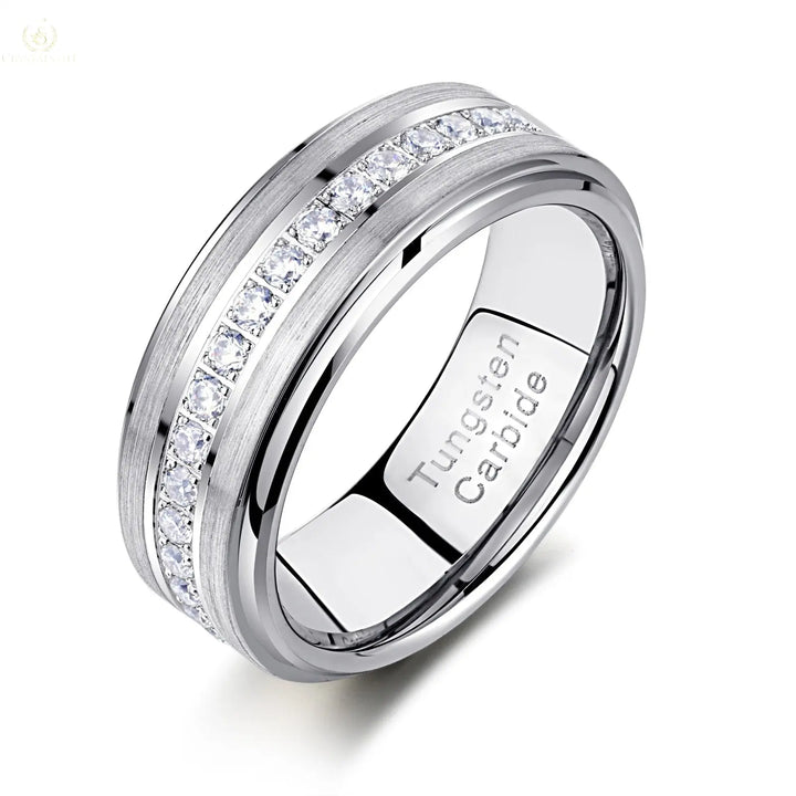 Tungsten wedding band men, Tungsten Band - Crystalstile