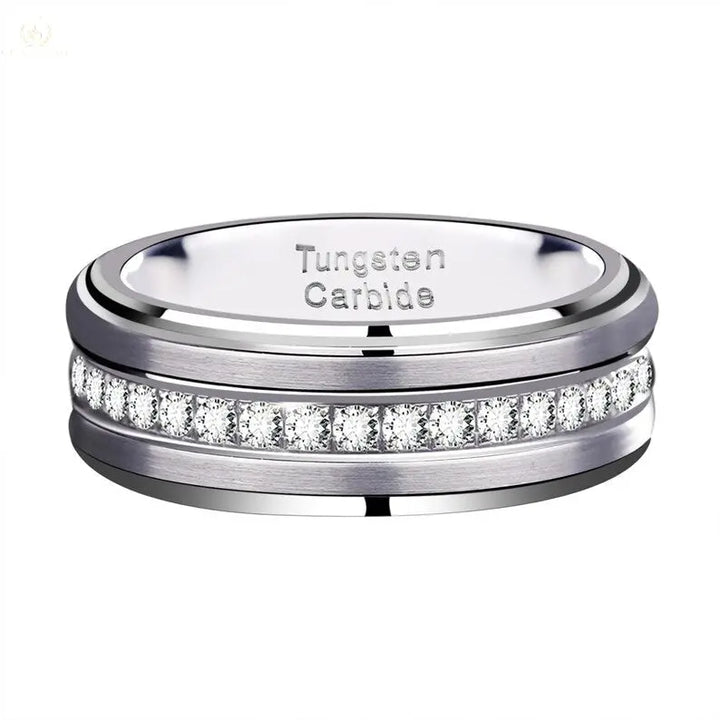 Tungsten wedding band men, Tungsten Band - Crystalstile