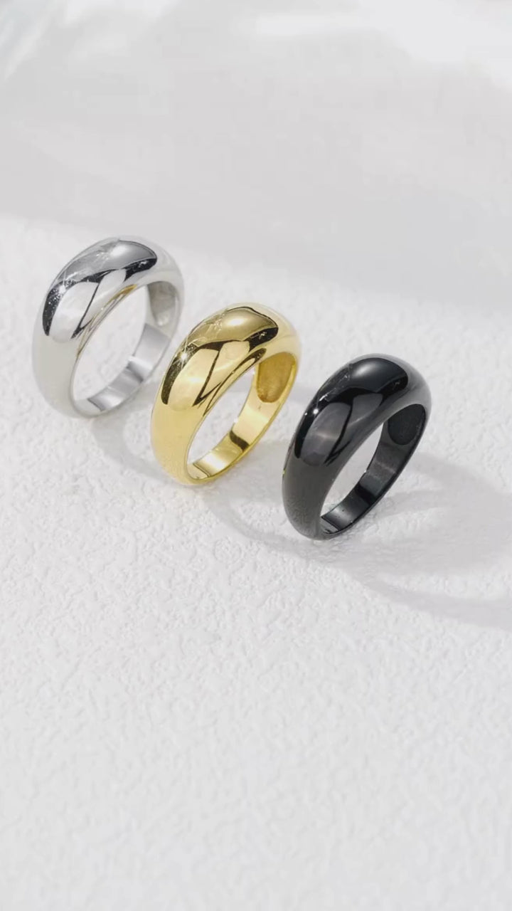 Stainless Steel Croissant Dome Rings