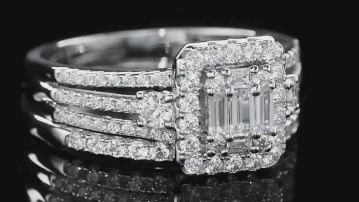 Emerald Cut Cubic Zirconia Bridal Set